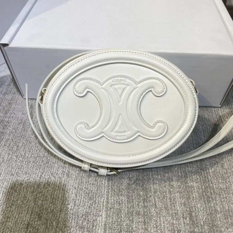 Celine White Round Crossbody Bag