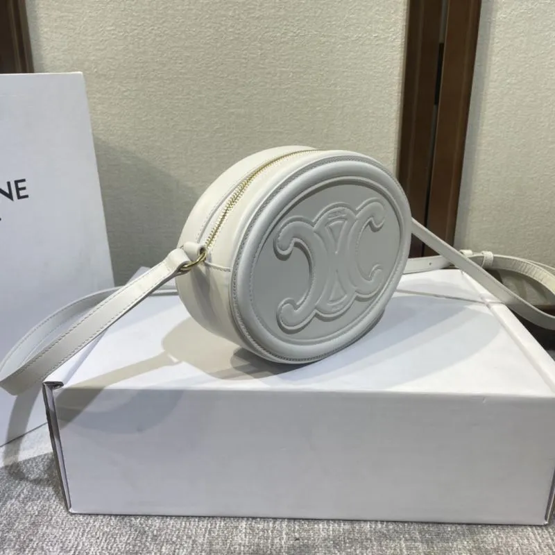 Celine White Round Crossbody Bag - Image 3
