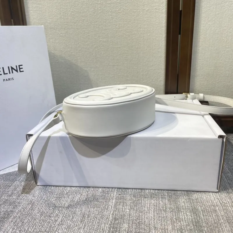 Celine White Round Crossbody Bag - Image 4