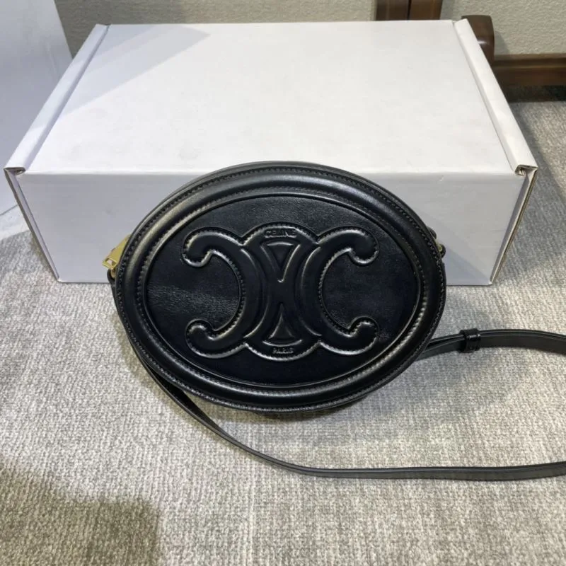Celine Black Round Crossbody Satchel Bag