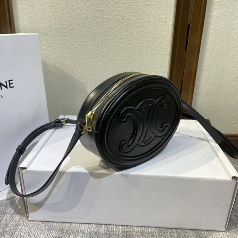 Celine Black Round Crossbody Satchel Bag - Image 3