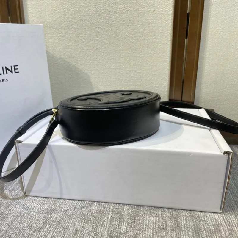Celine Black Round Crossbody Satchel Bag - Image 4