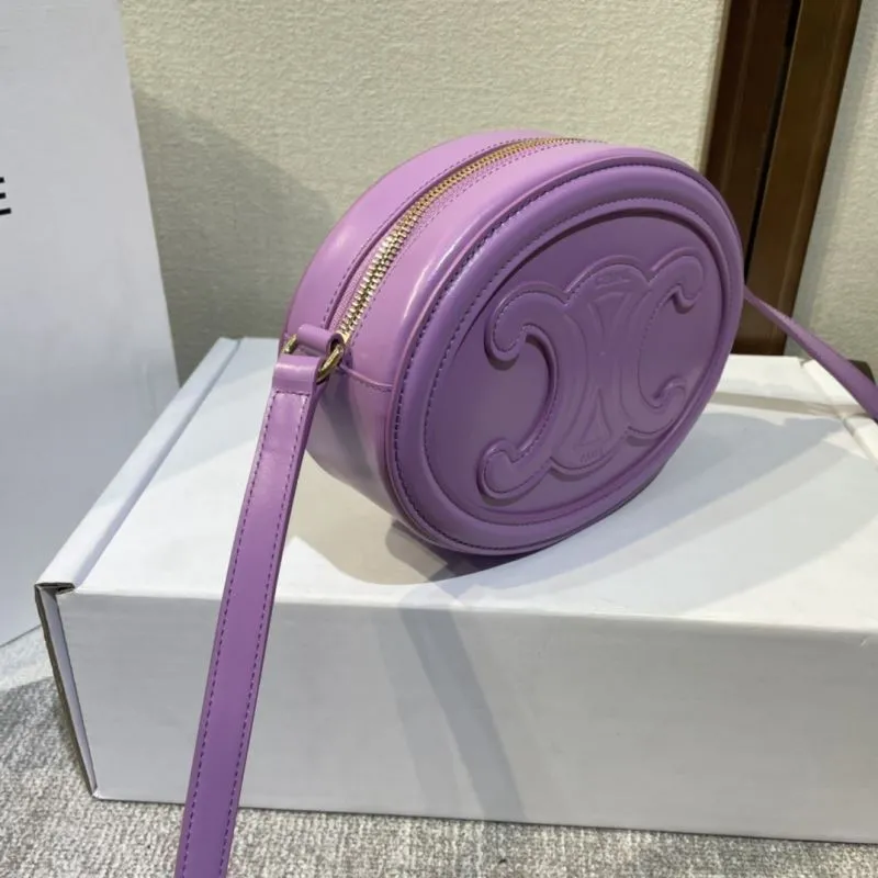 Celine Purple Round Crossbody Bag - Image 3