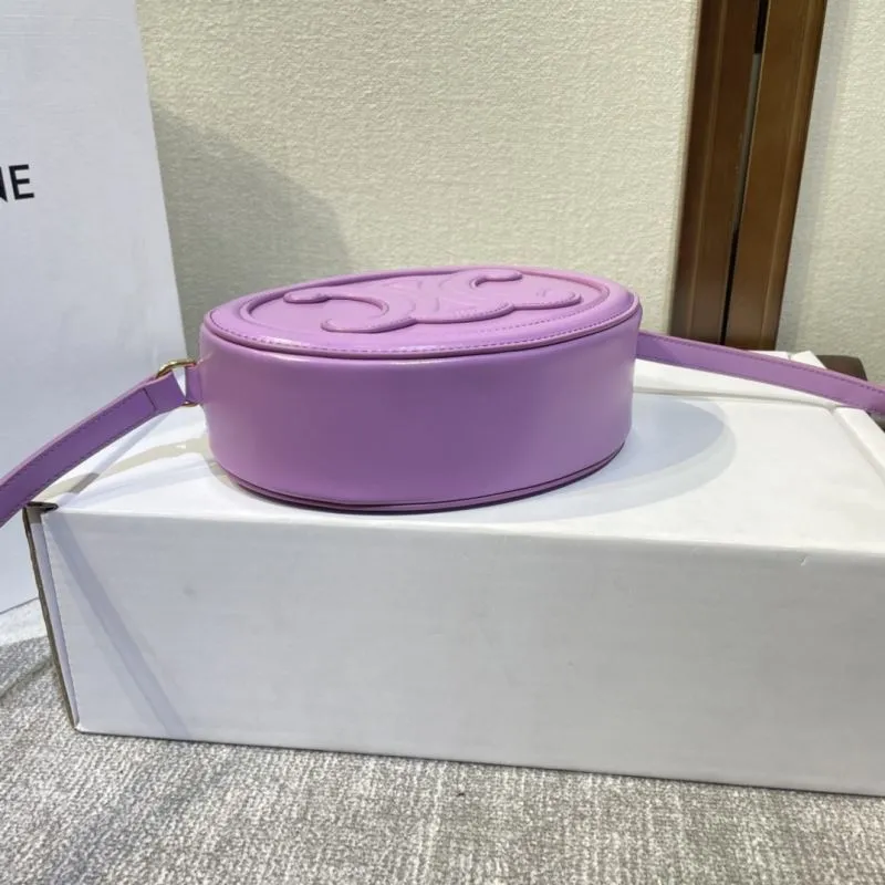 Celine Purple Round Crossbody Bag - Image 4