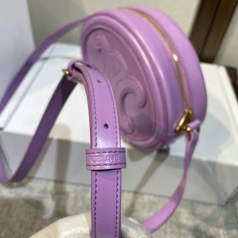 Celine Purple Round Crossbody Bag - Image 6