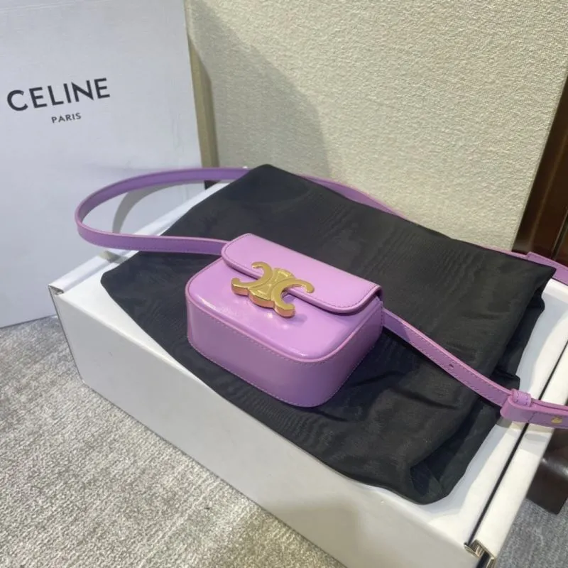 Celine Purple Mini Crossbody Satchel Bag 406