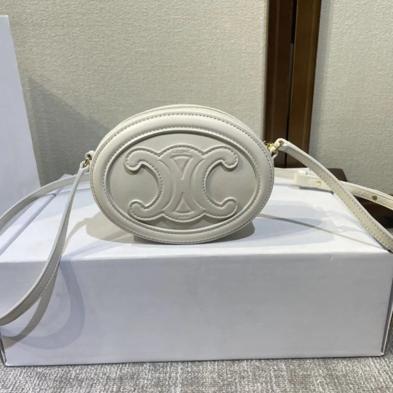 Celine White Crossbody Satchel Bag 409