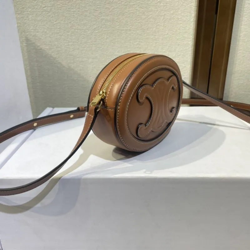 Alternative view of Celine Brown Round Crossbody Bag 410