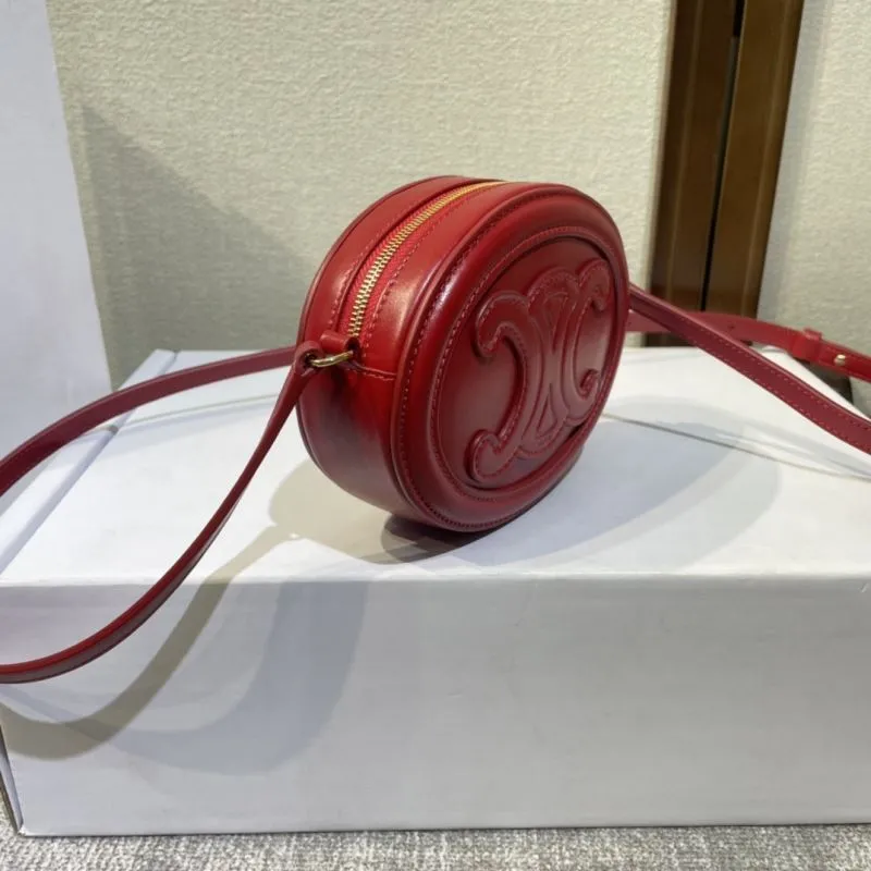 Alternative view of Celine Red Round Crossbody Bag 411