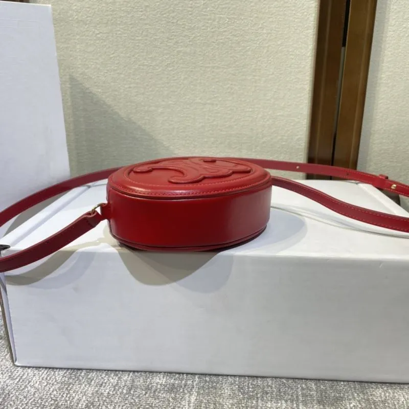 Celine Red Round Crossbody Bag 411 - Image 3