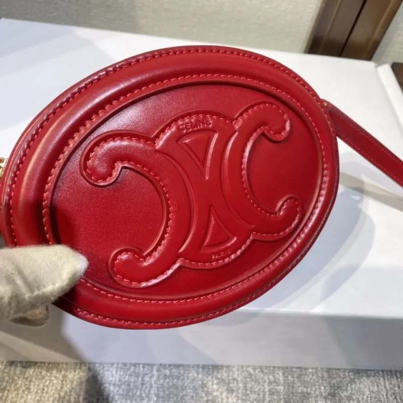 Celine Red Round Crossbody Bag 411 - Image 4