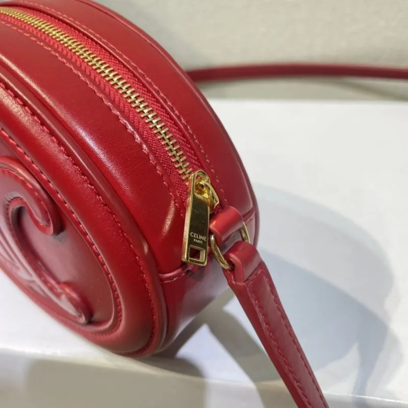 Celine Red Round Crossbody Bag 411 - Image 6