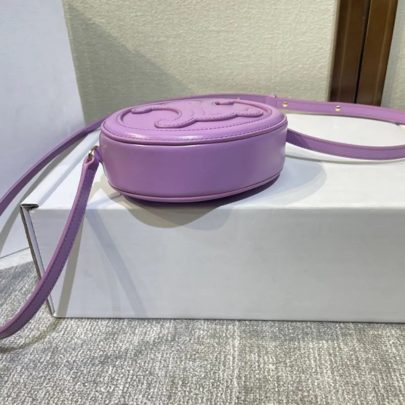 Celine Purple Round Crossbody Bag - Image 3