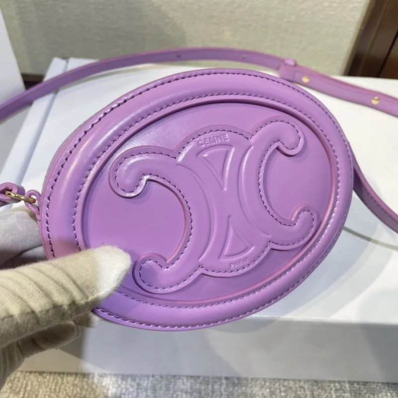 Celine Purple Round Crossbody Bag - Image 4