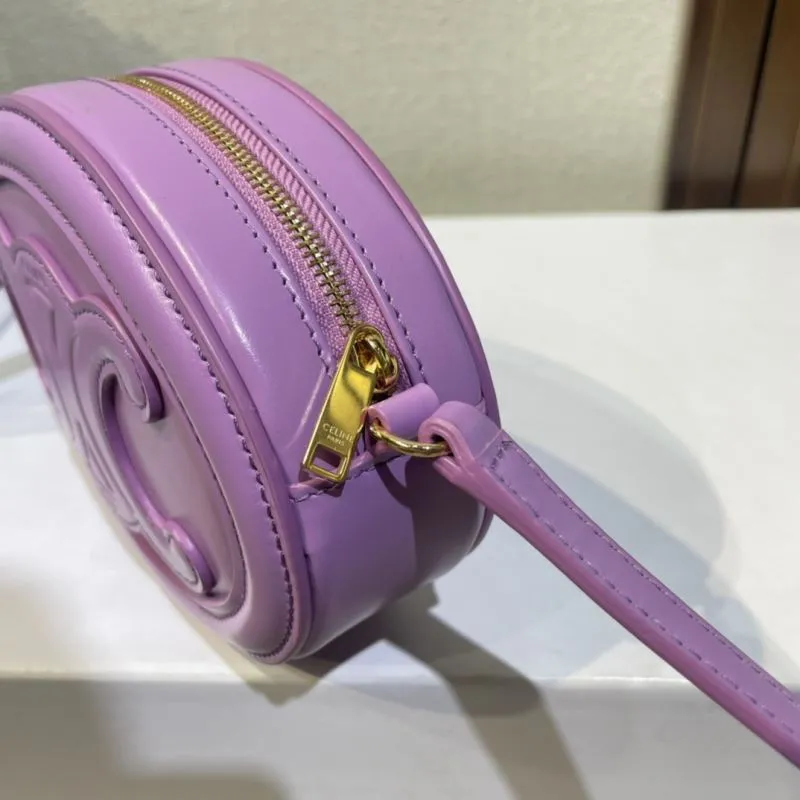 Celine Purple Round Crossbody Bag - Image 6