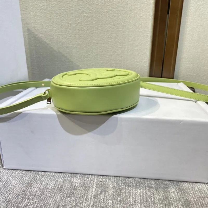 Celine 415 Pale Green Round Crossbody Bag - Image 3
