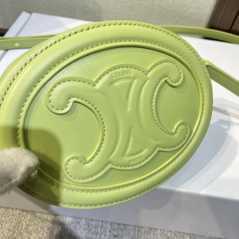 Celine 415 Pale Green Round Crossbody Bag - Image 4