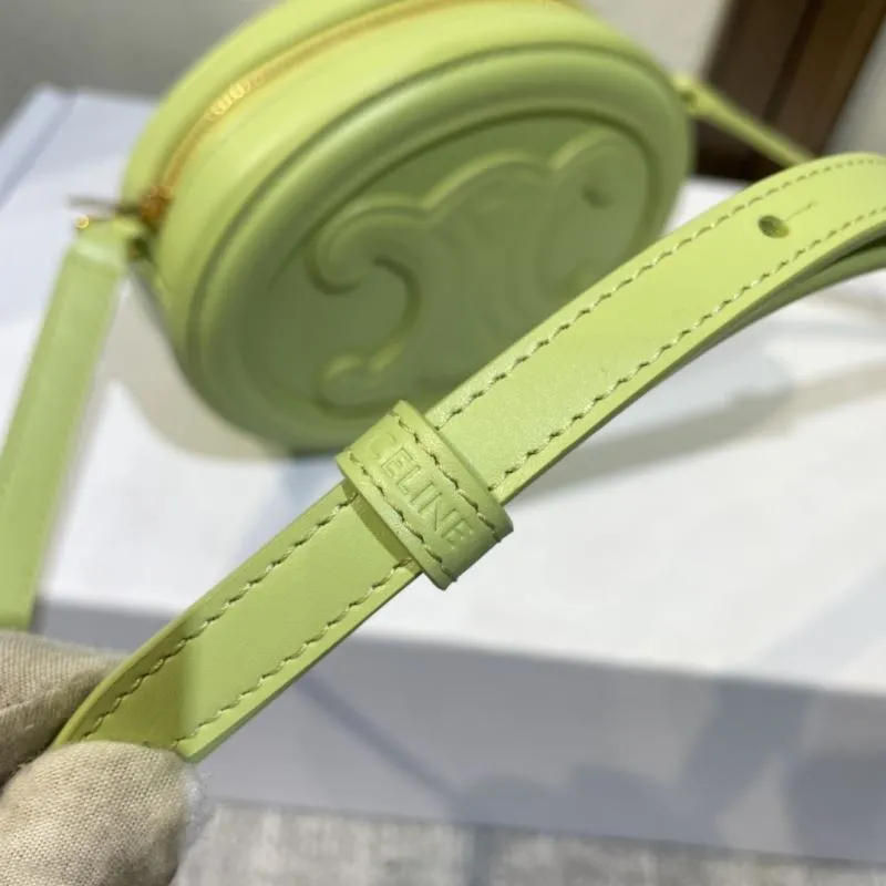 Celine 415 Pale Green Round Crossbody Bag - Image 5