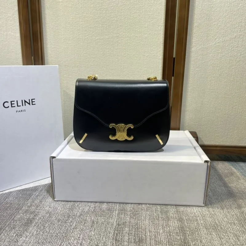 Celine Black Leather Satchel Bag 417