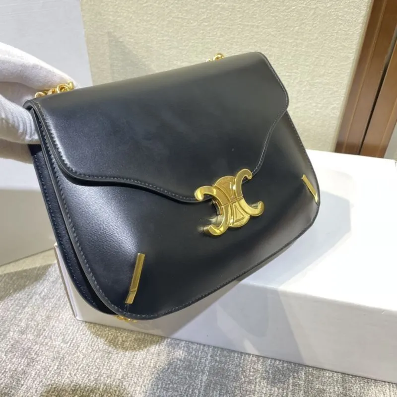 Celine Black Leather Satchel Bag 417 - Image 5