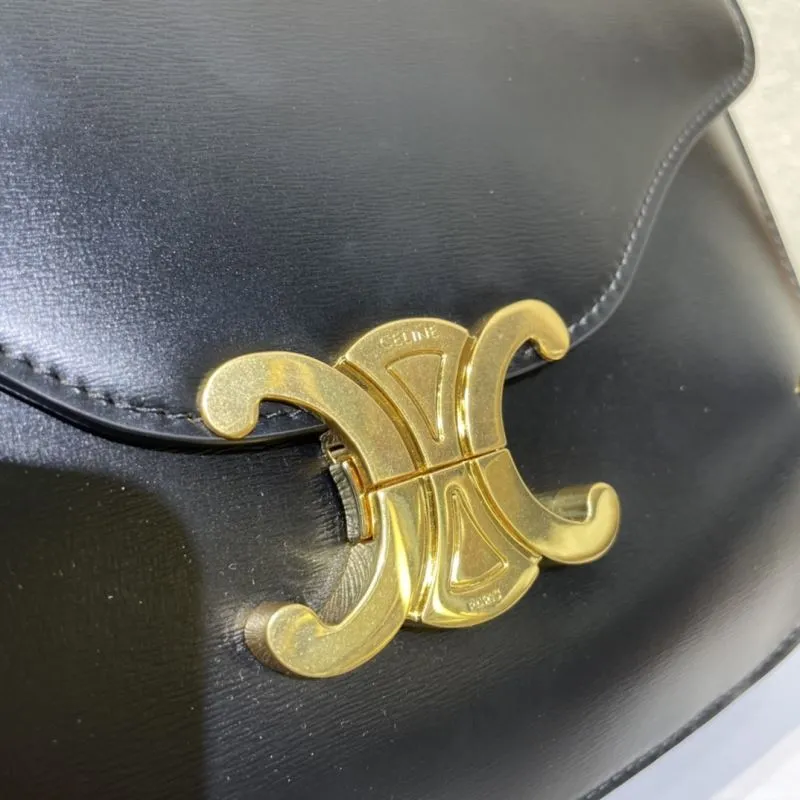 Celine Black Leather Satchel Bag 417 - Image 6