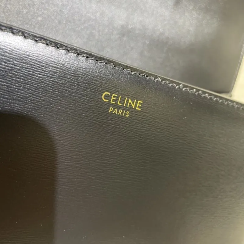 Celine Black Leather Satchel Bag 417 - Image 8