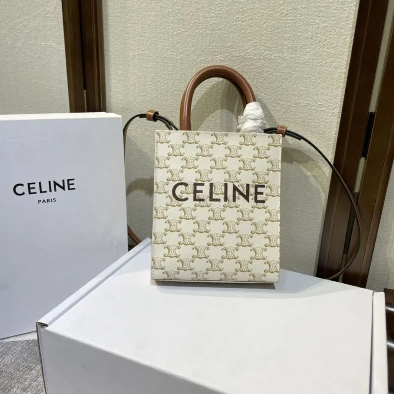 Celine White Mini Tote Crossbody Bag