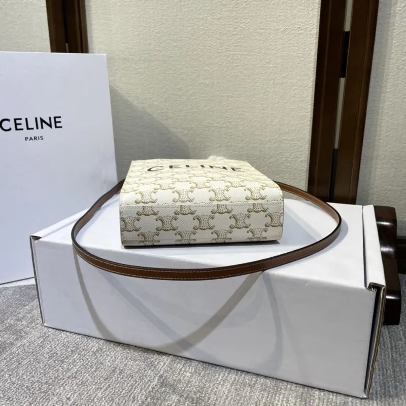 Celine White Mini Tote Crossbody Bag - Image 4