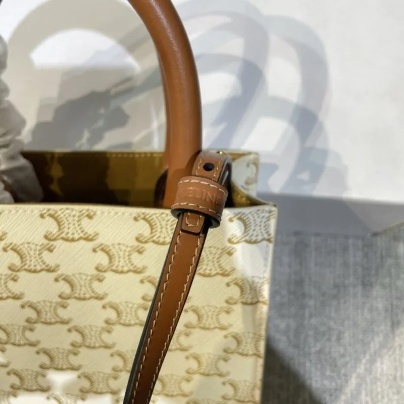 Celine White Mini Tote Crossbody Bag - Image 6