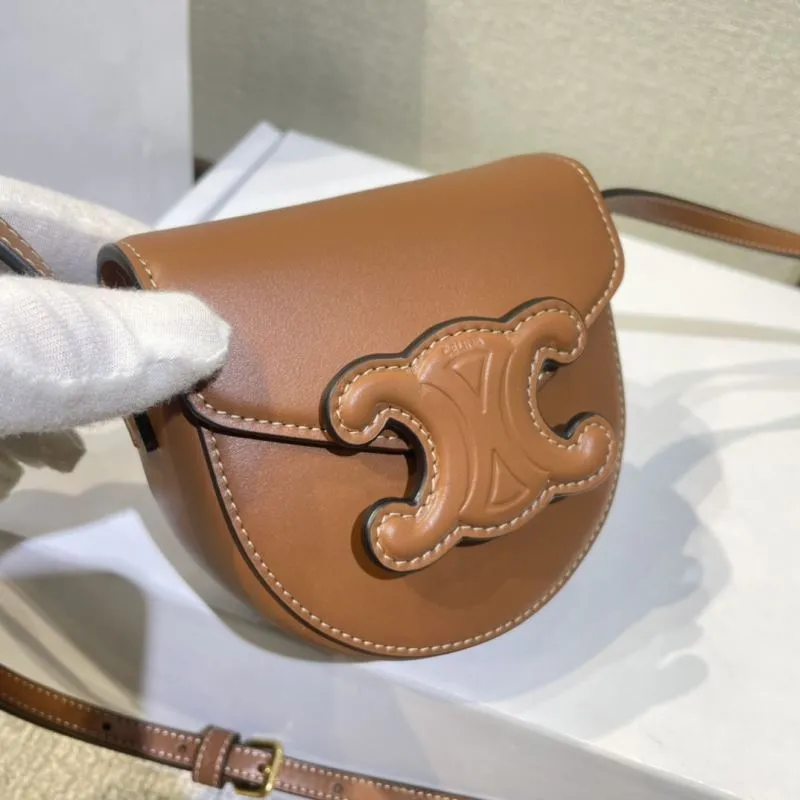 Celine Brown Crossbody Saddle Bag 430 - Image 5