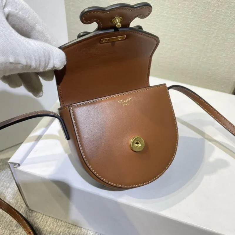Celine Brown Crossbody Saddle Bag 430 - Image 6