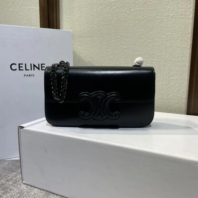 Celine Black Chain Satchel Bag 434