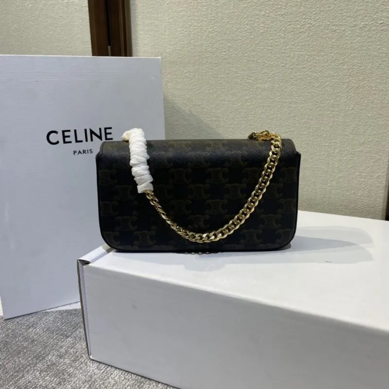 Celine Dark Monogram Chain Shoulder Bag 435 - Image 3