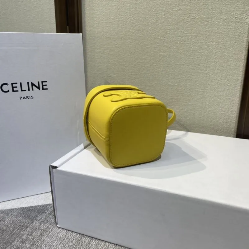 Celine Yellow Bucket Crossbody Bag 438 - Image 4