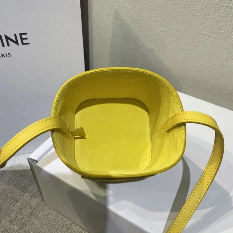 Celine Yellow Bucket Crossbody Bag 438 - Image 7