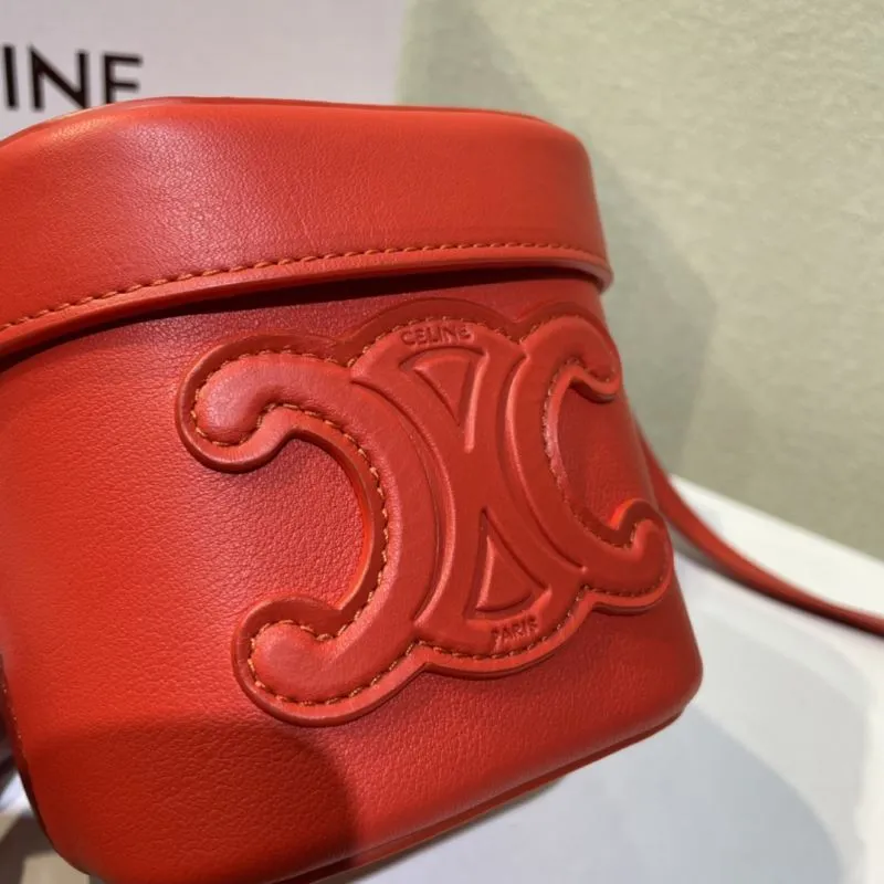 Celine Red Bucket Crossbody Bag 439 - Image 6