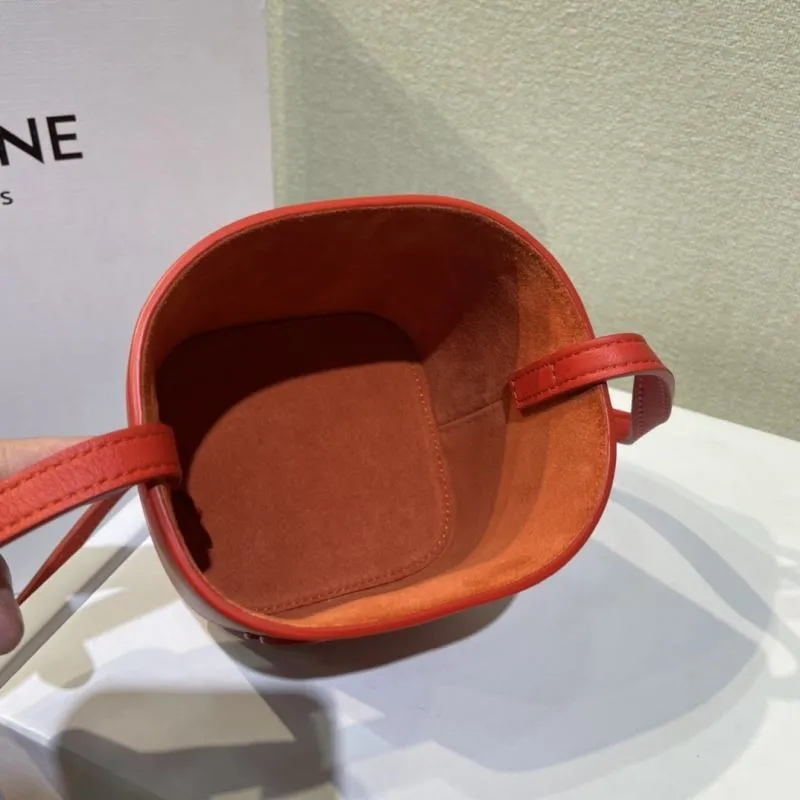 Celine Red Bucket Crossbody Bag 439 - Image 7