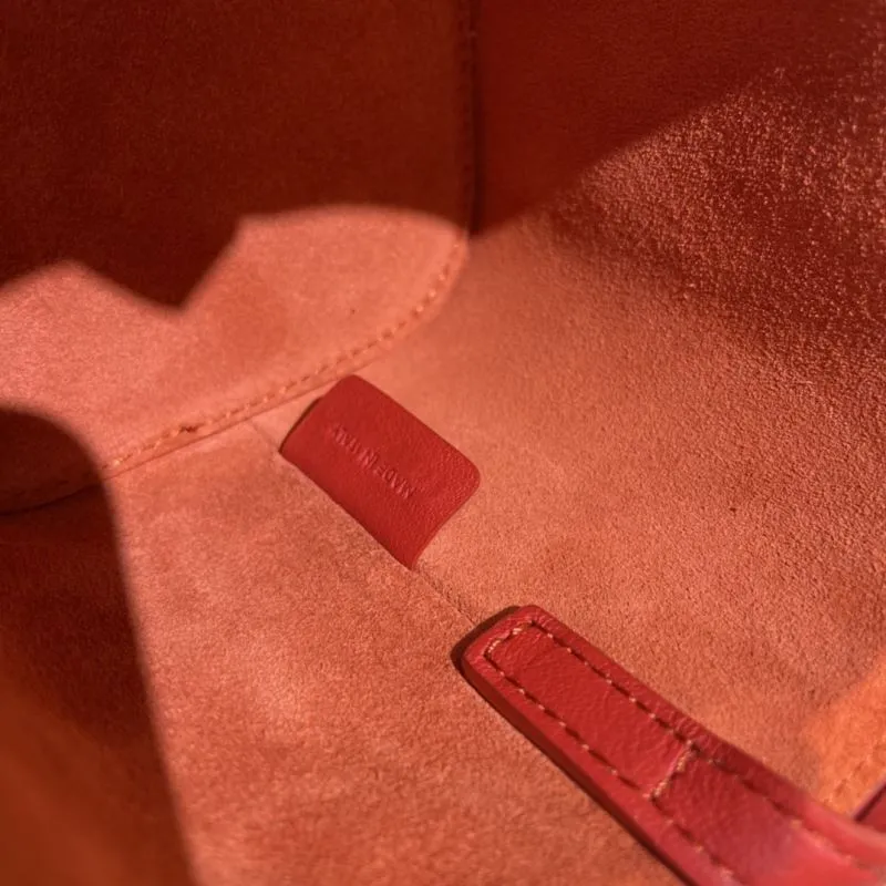 Celine Red Bucket Crossbody Bag 439 - Image 8