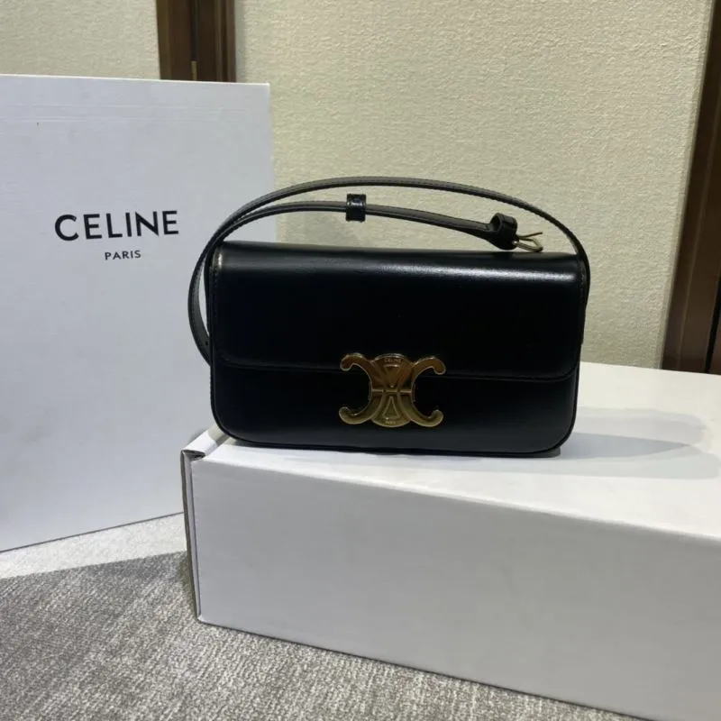 Celine Black Leather Satchel Bag 442