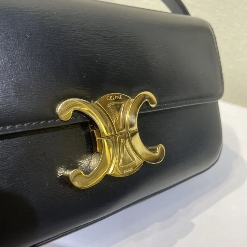 Celine Black Leather Satchel Bag 442 - Image 5
