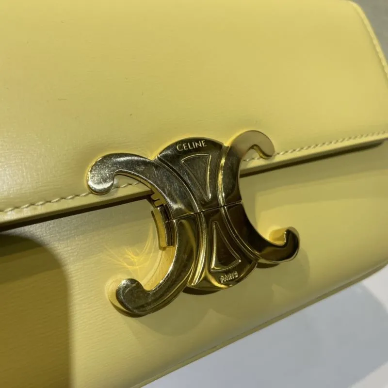 Celine Pale Yellow Satchel Bag 443 - Image 5