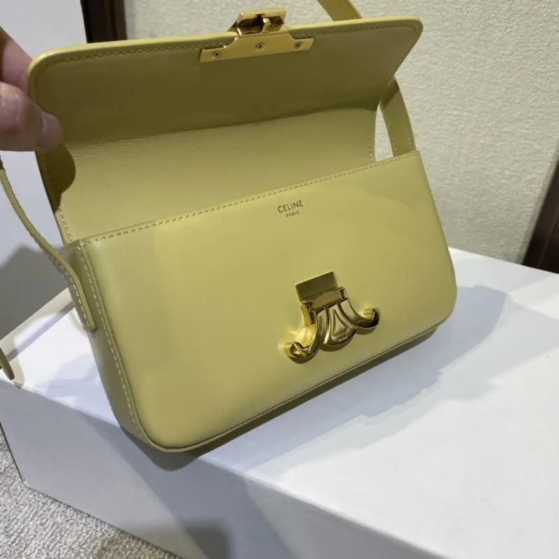 Celine Pale Yellow Satchel Bag 443 - Image 7