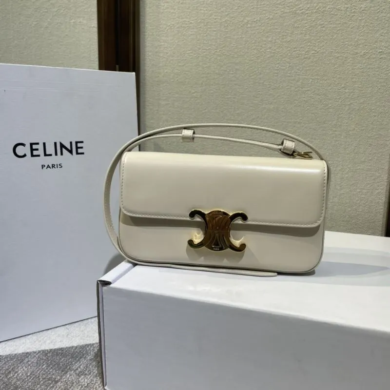 Celine Cream Leather Satchel Shoulder Bag