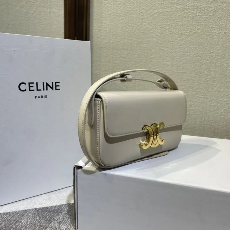 Alternative view of Celine Cream Leather Satchel Shoulder Bag