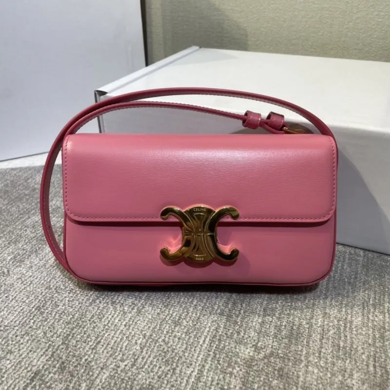 Celine Pink Leather Satchel Bag 445
