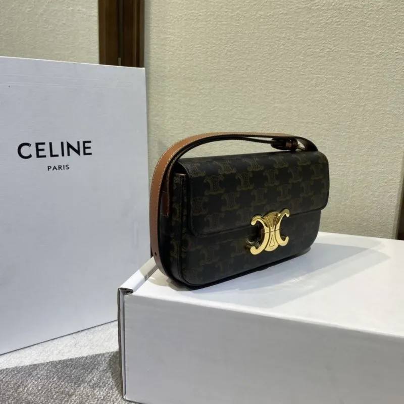 Alternative view of Celine Monogram Satchel Bag 447 Dark Brown