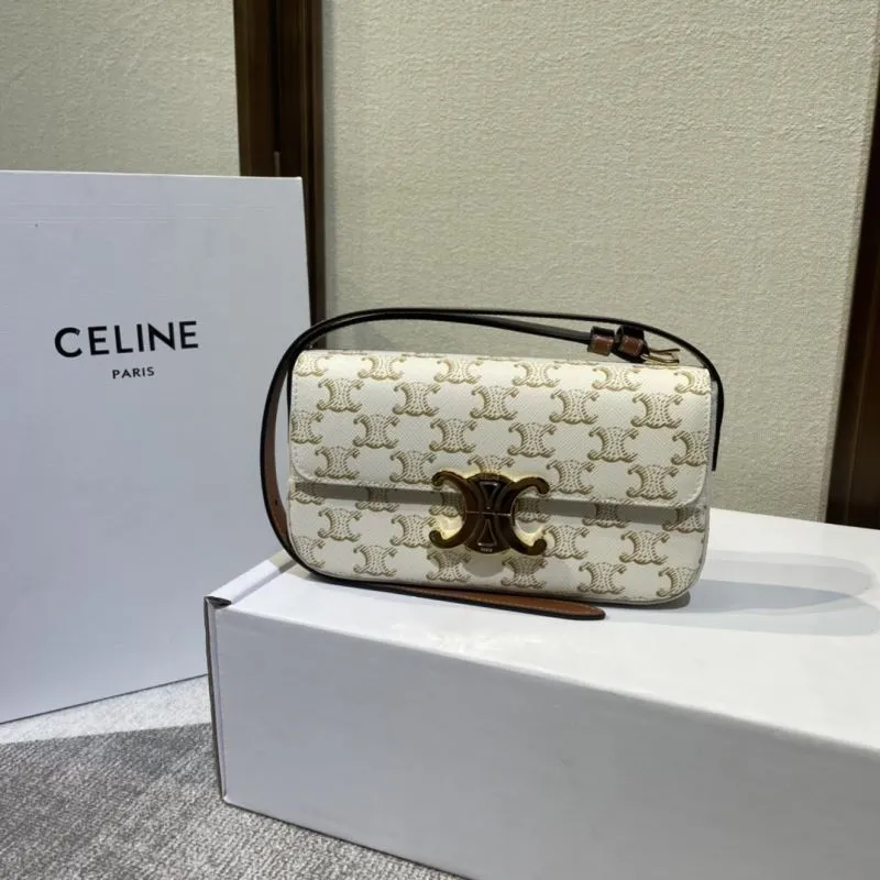 Celine White Monogram Satchel Bag 448