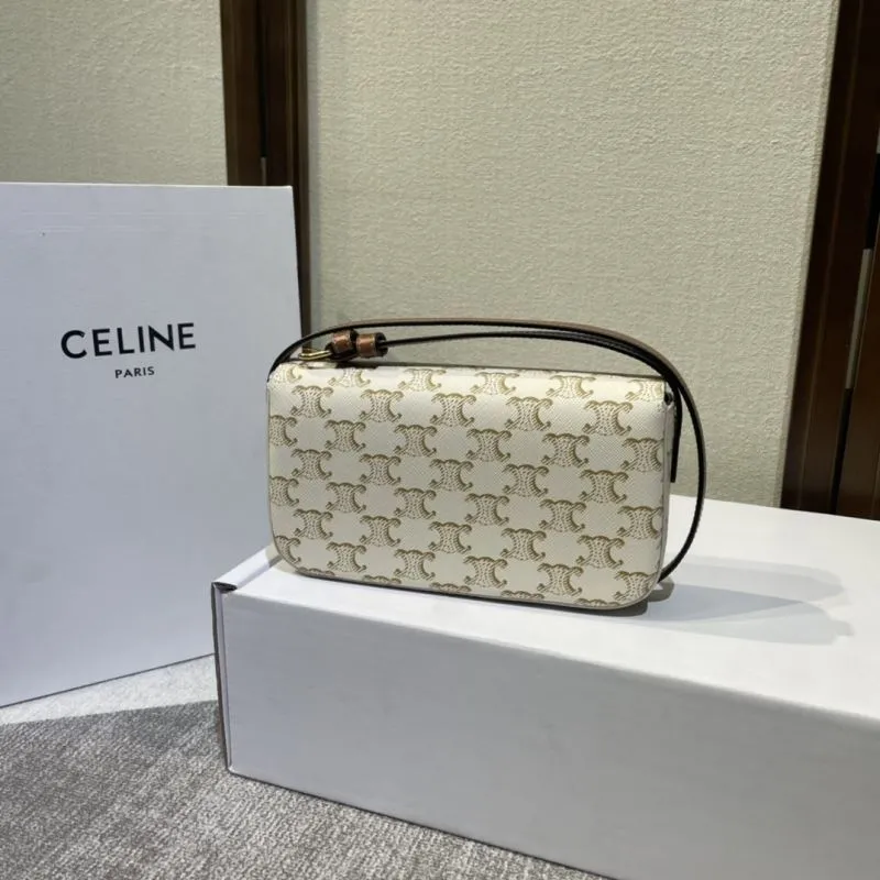 Celine White Monogram Satchel Bag 448 - Image 3