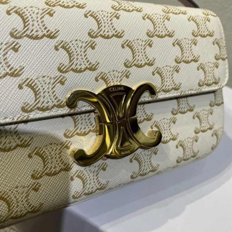 Celine White Monogram Satchel Bag 448 - Image 5