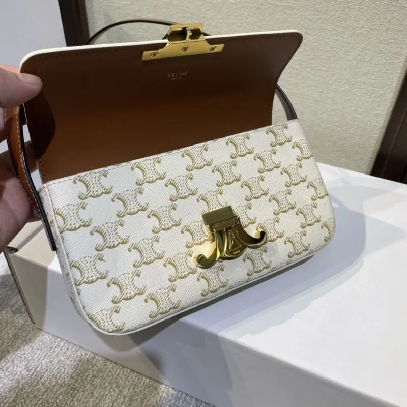 Celine White Monogram Satchel Bag 448 - Image 7